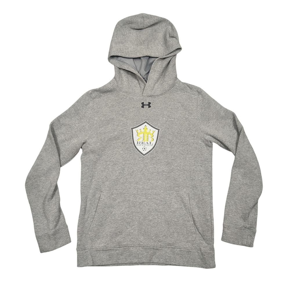 Real Billings Under Armour Hoodie Kids Large Soccer ColdGear Gray Good